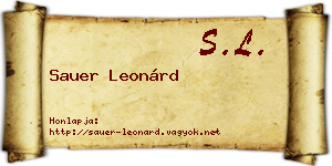 Sauer Leonárd névjegykártya