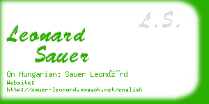 leonard sauer business card